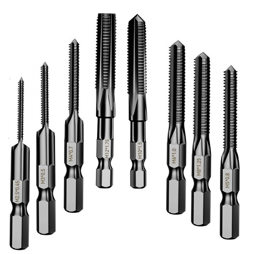 Hex shank hss taps - set, use